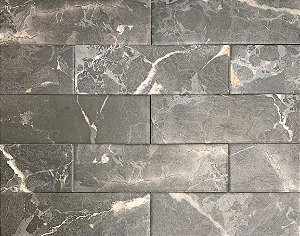 Porcelanato - Gabriella -  Brick Nero Mate  -7X22cm - 0,96 m2