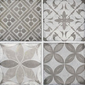 Porcelanato - Gabriella -  Hidráulico Classic Gray  - 15,2 X 15,2 - 1,11 m2