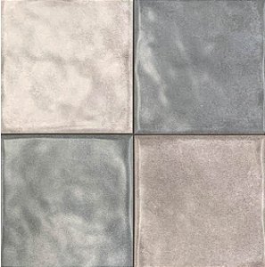 Porcelanato - Gabriella -  Relevo Giz Cinza Mate - 15,2 X 15,2 - 1,02 m2