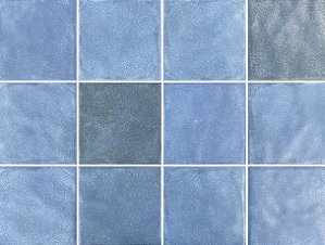 Porcelanato - Gabriella -  Relevo Giz Azul Mate - 15,2 X 15,2 - 1,02 m2