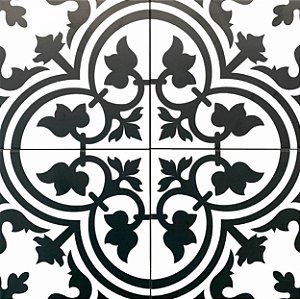 Porcelanato Decorado - Gabriella - Preto Mate - 20,2 X 20,2 - 1,47 m2