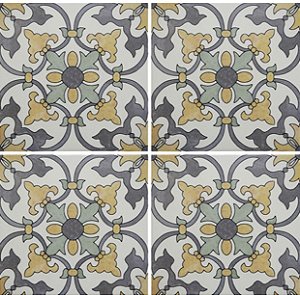 Porcelanato Decorado - Gabriella -  Hidráulico Arabesco Mate - 20,2 X 20,2 - 1,47 m2