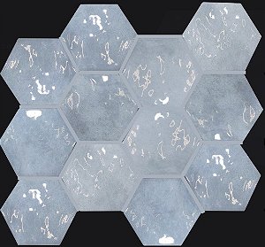 Porcelanato - Sense Decor - Hexa Nuvola Lux Blu - 17x19,5 - 0,90 m2