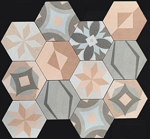 Porcelanato - Sense Decor - Hexa Ladrilho - 17x19,5 - 1,00 m2