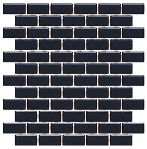Pastilha de Porcelana - Atlas - Drop System - Preto - 2,5 x 5 cm - 1,28 m2