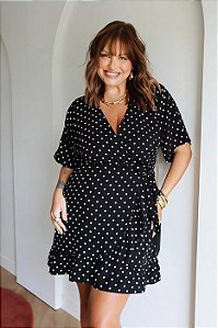 Vestido Helena poa fundo preto