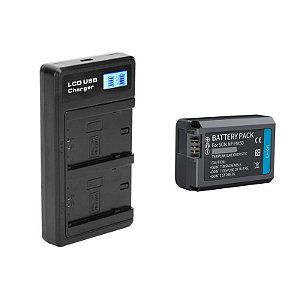 Bateria + Carregador NP-FW50 Sony A7S A7S2 ZV-E10 - Mamen