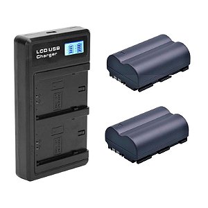 Kit 2 Bateria + Carregador BP-511 Canon 5D 40D 50D 30D Mamen