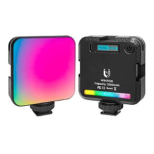 Iluminador LED RGB Bicolor W64 6W 2500K-9000K Para Câmera