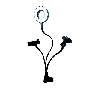 Iluminador De Led Circular Greika Com Suporte para Celular