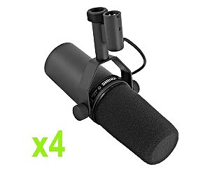 Kit 4 Microfones Shure SM7B Estúdio