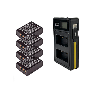 4x Bateria Np-w126 + Carregador Fujifilm X-t3 X-t2 X-t10