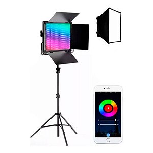 Iluminador De Led Rgb L5500 RP Greika + Tripé + Softbox