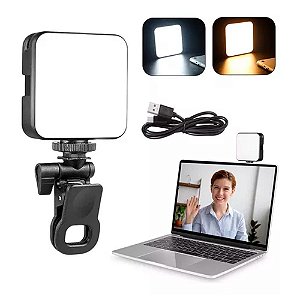 Iluminador LED64 Bicolor Greika 4.5w Com Bateria PC Celular