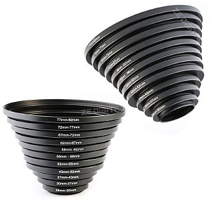 Anel Adaptador Step Up Para Filtros De Lente - 11 Peças