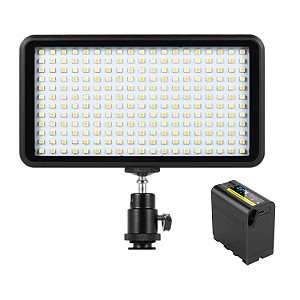 Painel De Led Andoer Ultra Fino 3200k-6k C/ Ball Head +  Bat F980