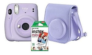 Kit Câmera Instax Mini 11 Com Pack 10 Fotos E Bolsa - Lilas