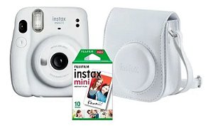 Kit Câmera Instax Mini 11 Com Pack 10 Fotos E Bolsa - BRANCO