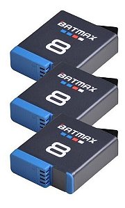 Kit 3 Bat P/ Gopro Hero 5 Hero 6 Hero 7 Hero 8 - Batmax