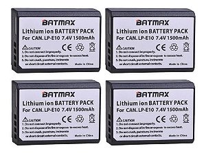 Kit 4 Bat Câmera Canon T3 T5 T6 T7 Lp-e10 Dslr 1500mah