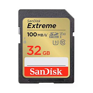 Cartão De Memória Sd Sandisk Extreme 32gb Classe 10 100mb/s