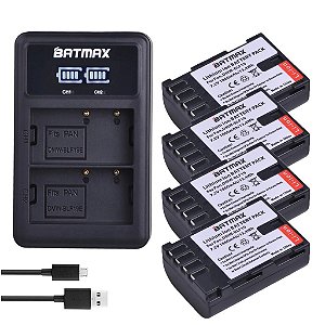 Kit 4 Bateria Panasonic Gh3 Gh4 Gh5 + Carregador Dmw-blf19e