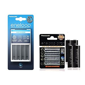 Kit 8 Pilhas Aa Eneloop Pro + Carregador Panasonic Original