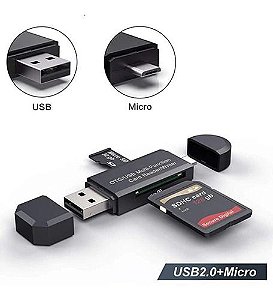 Leitor De Cartão Sd 2 Em 1 Usb 2.0 E Usb B