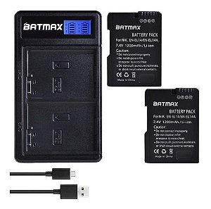 Kit 2 Bateria Nikon En-el14 + Carregador D5200 D5500 D3400
