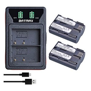 Kit 2 Bateria Bp-511 + Carregador P/ Canon 5d 40d 50d G1 G6