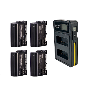 4 Baterias Mamen EN-EL15 1900Mah Para Nikon D7000 D7100 D800 D600 + Carregador