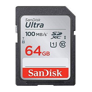 Cartão De Memória Sandisk SDXC Ultra 64gb 100mb/s Classe 10