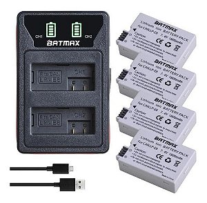 Kit 4 Bateria Canon T2i, T3i, T4i, T5i Lp-e8 + Carregador