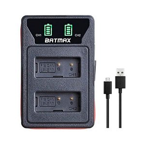 Carregador Duplo Batmax Para Lp-e17 - Canon T6i T7i Sl3 Sl2