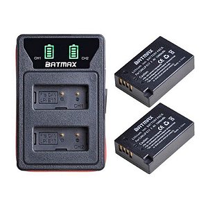 Kit 2 Bat Canon T6i T7i Sl3 Sl2 + Carregador Batmax Lp-e17