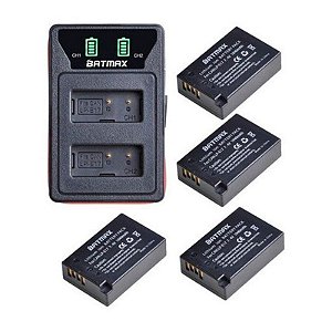 Kit 4 Bat Canon T6i T7i Sl3 Sl2 + Carregador Batmax Lp-e17