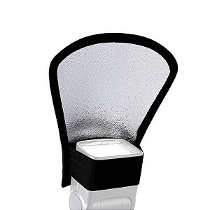Difusor Rebatedor Universal Para Flash Branco E Prata