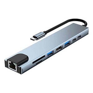 Hub 8 Em 1  Tipo C P/ Macbook. iMac, Mac Mini Hdmi, Usb 3.0
