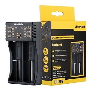 Carregador De Pilhas Inteligente Liitokala 202 - 2 Pilhas