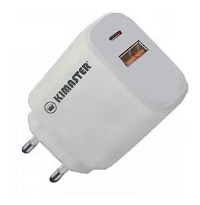 Carregador Kimaster 18w Usb 3.0 Turbo Lighting - Branco