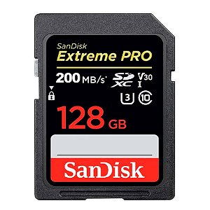 Cartão Memória SDXC Sandisk 128gb Extreme Pro V30 200Mbs