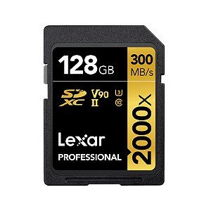 Cartão De Memória Lexar 128gb 2000x Uhs-ii Sdhc V90 300mb/s