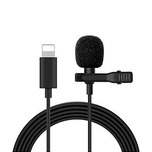 Microfone Lapela 1,5m Para iPhone Lightning