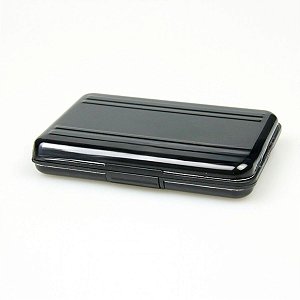 Case De Alumínio Porta Cartão Memória SD e Micro SD - Preto