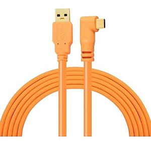 Cabo Usb C 3.0 P/ Sony A7r3 A7m3 Canon R Rp Nikon - 8 Metros - Laranja