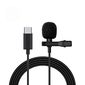 Microfone Lapela 1,5m Para Android USB C