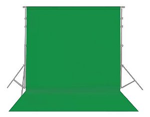 Fundo Infinito/Chroma Key Verde em Poliester - Com Bainha - 3x4 metros