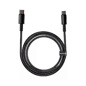 Cabo Turbo Calufe 100w 1 metro Tipo C para Tipo C Baseus