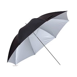 Sombrinha Greika S-40 Refletora Preta e Prata 84cm