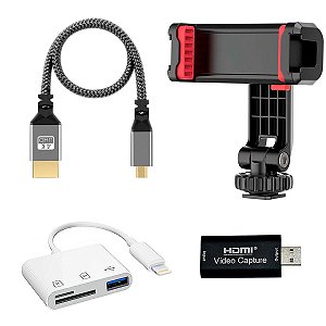 Kit Transforme Celular Lightning em Monitor Externo P/ Sony